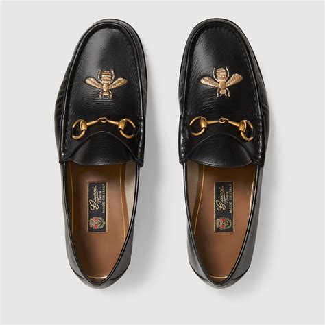 black gucci loafers with jeans|gucci bee loafer.